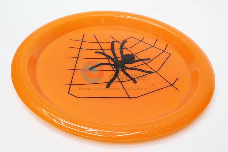 Round Plastic Spiderweb Plates for Halloween