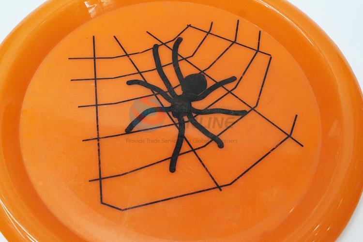 Round Plastic Spiderweb Plates for Halloween