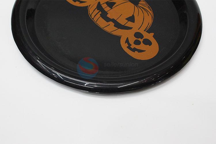 Pumpkin Printing Round Plates for Halloween