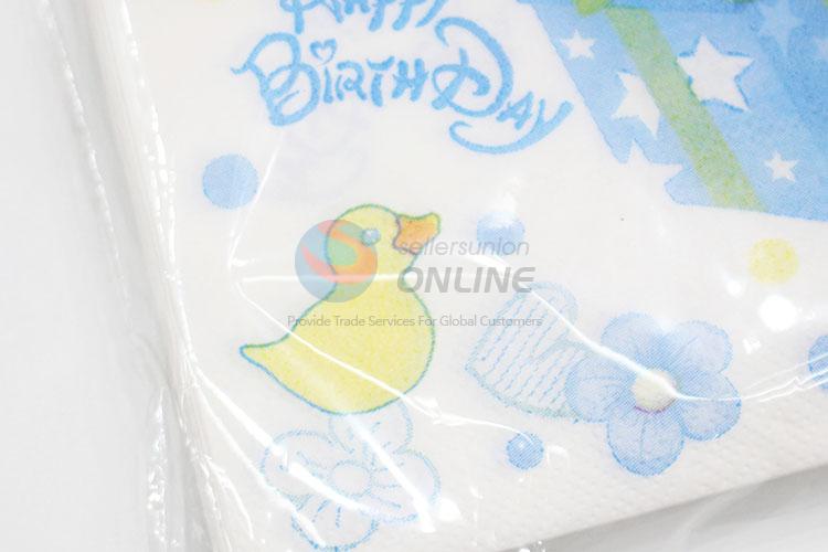 Promotional high quality 20pcs baby pattern napkins