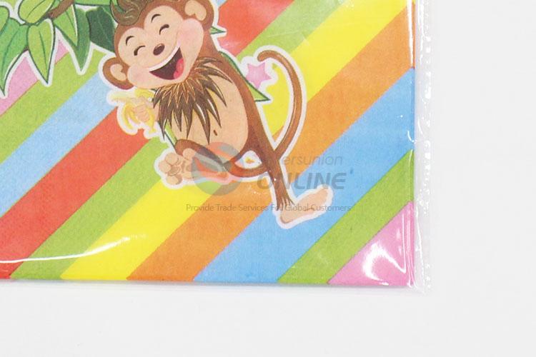 Top quality low price 20pcs monkey pattern napkins