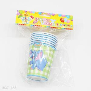 Fashion style best 6pcs elephant pattern birthday use paper cups