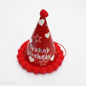 Cheap best lovely pattern red birthday use hat