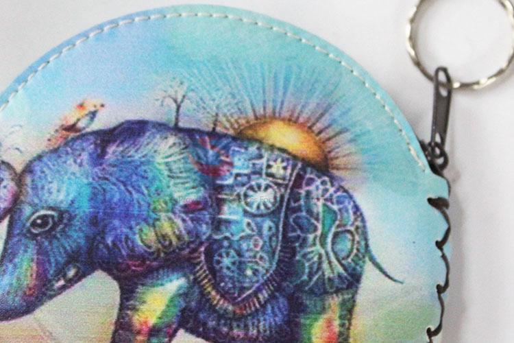 Cheap new style elephant pattern pu coin purse