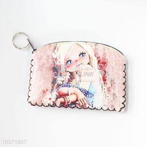 Top quality great girl pattern pu coin purse