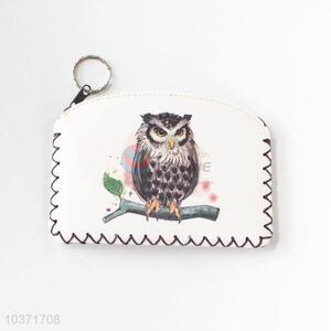 Promotional high quality simple owl pattern pu coin purse