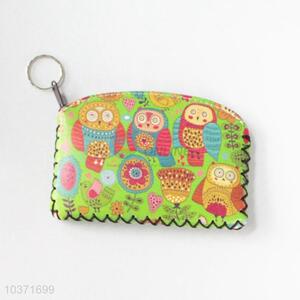 Cheap high quality owl pattern pu coin purse