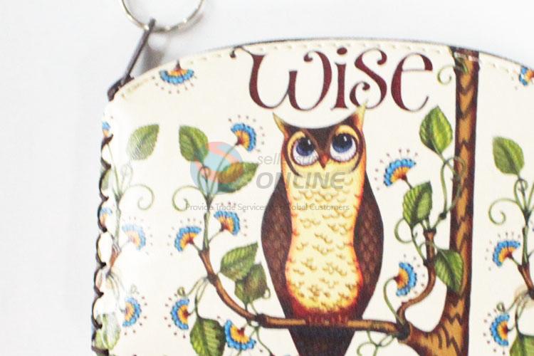 Owl pattern cheap top quality pu coin purse