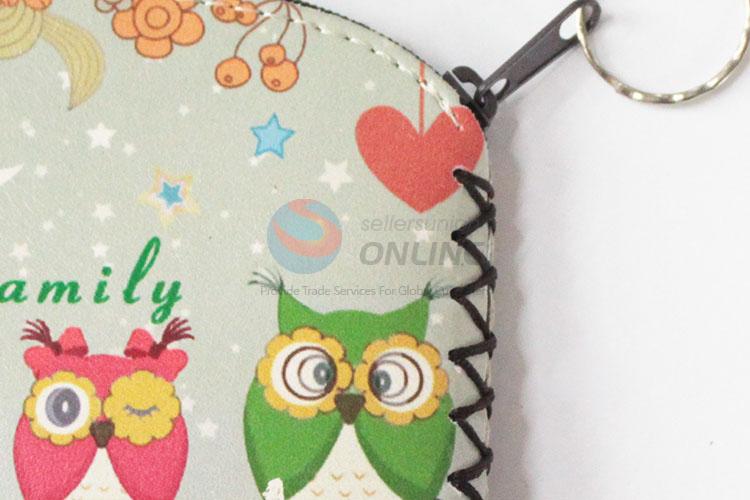 Fashion good owl pattern pu coin purse