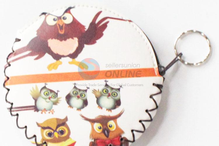 Fashion style cool owl pattern round coin purse