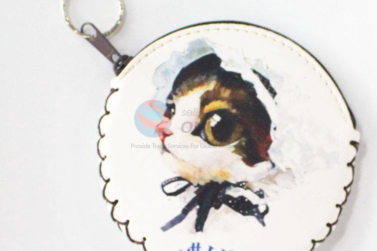 Wholesale lovely cat pattern round coin purse