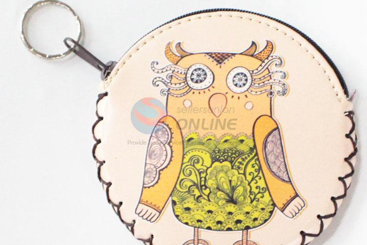 Wholesale low price owl pattern round coin purse