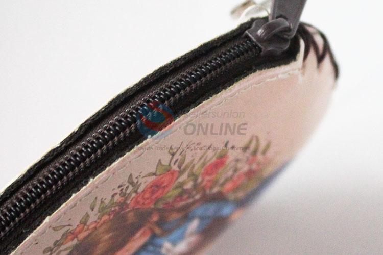 Popular low price girl pattern round coin purse