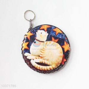 Recent design hot selling cat pattern round coin purse