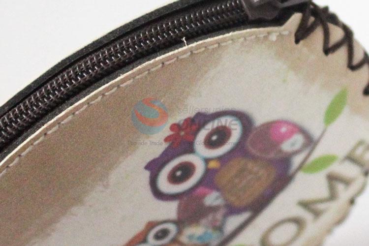 Wholesale best fashion owl pattern round coin purse