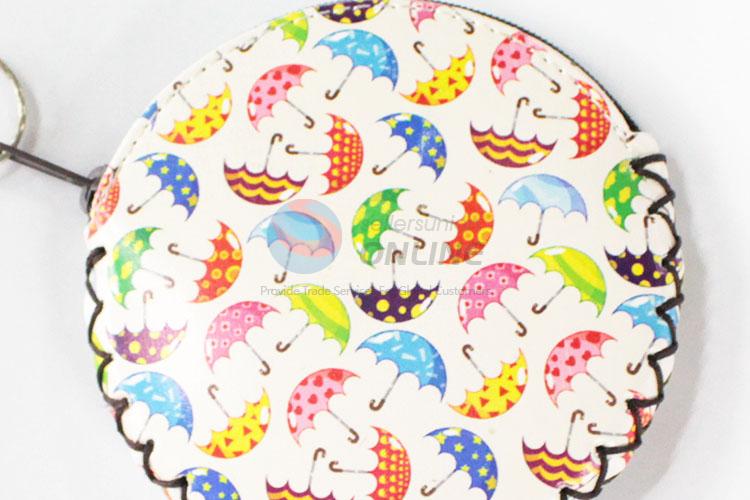 Promotional colorful umbrella pattern round coin purse