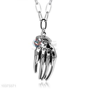 Hand Bone Pendant Punk Zinc Alloy Jewellery Necklace