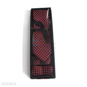 Delicate top quality printed necktie+cufflink+kerchief