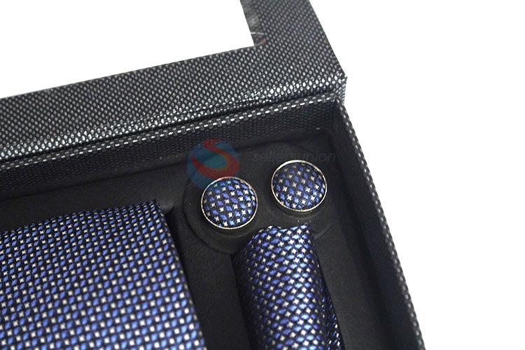 Fancy cheap high sales printed necktie+cufflink+kerchief