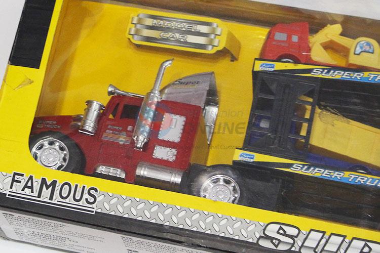 China Factory Friction Drag Head Truck Toys with Cars