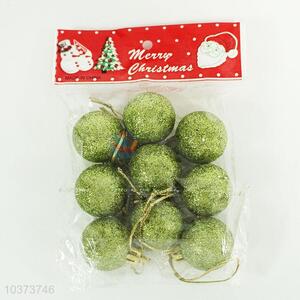 9PC Christmas gold powder ball pendant