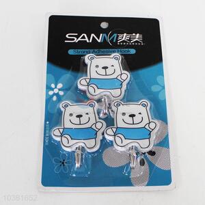 3pcs Cartoon Bear Sticky Hooks Set