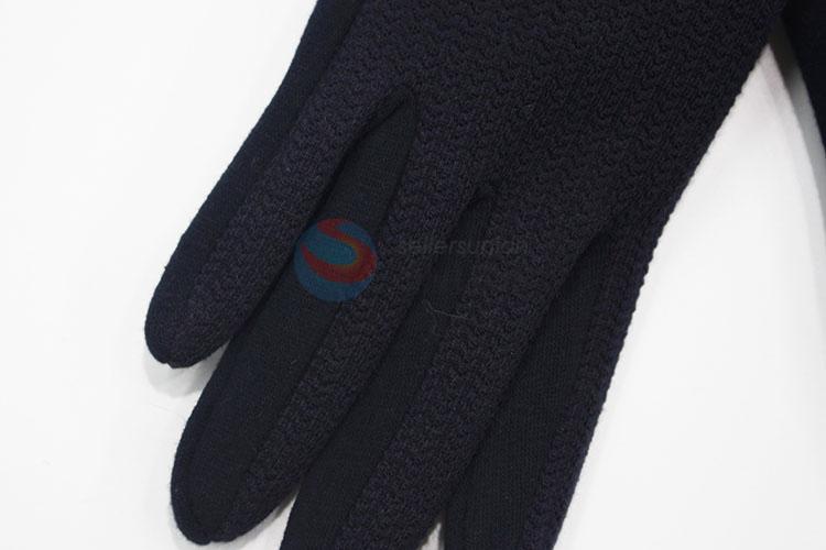 Ladies soft warm gloves with fur ball