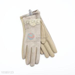 Women Luxury Party Dressing Lace Decoration Gloves