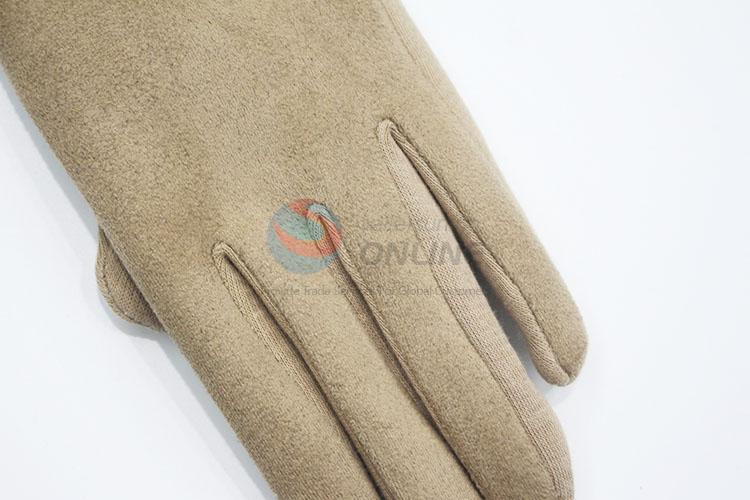 Women suede fabric gloves wintner warm driving mitten