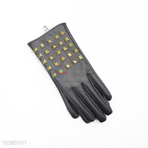 Cool stlye women motorbike pu rivet gloves