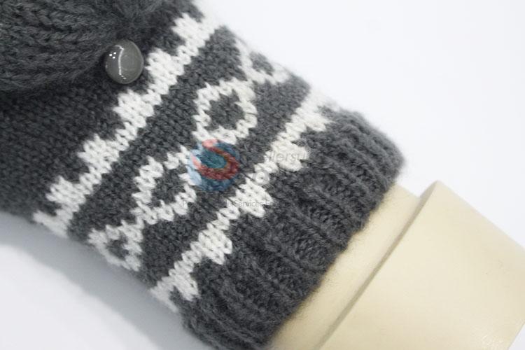 Fashion Unisex Men Women Snowflake Knitted Mittens Winter Gloves