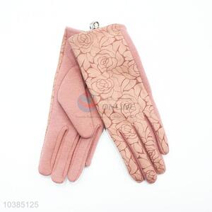 Winter Warm Women Flower Printed Glove