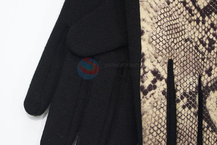 Ladies winter fashion party dresses snake skin gloves