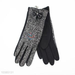 Women's Leather Bowknot Driving Gloves