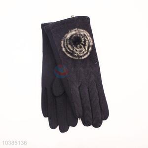 Woman gift winter warm fur ball gloves