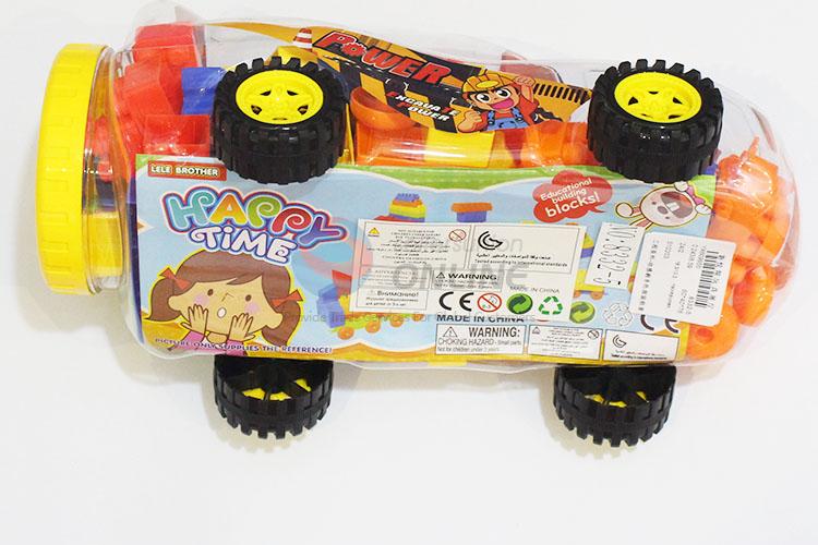 60-70Pcs/Set Plastic Multi-color Car Educational Creative Building Blocks Toys