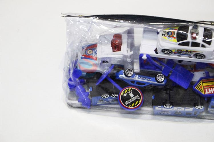 New Style Inertia Drag Head Car with Light Music Carry 2pcs Plane and 2pcs Police Car Boy Toys Pack of Electricity