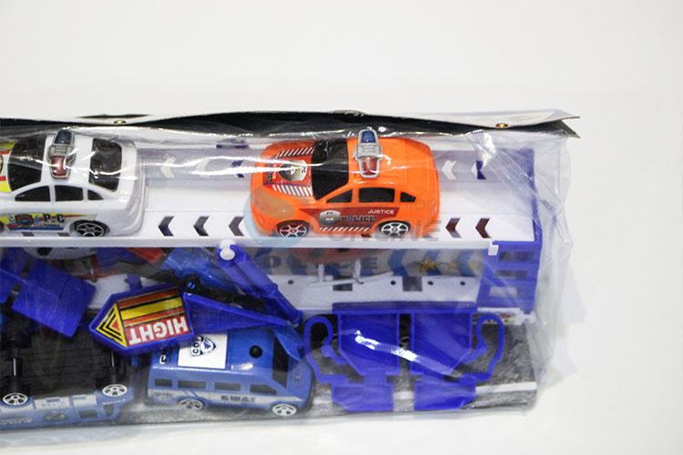 New Style Inertia Drag Head Car with Light Music Carry 2pcs Plane and 2pcs Police Car Boy Toys Pack of Electricity