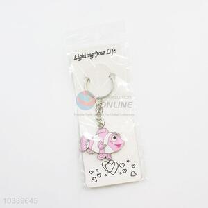 Cute best new style pink&white fish shape key chain