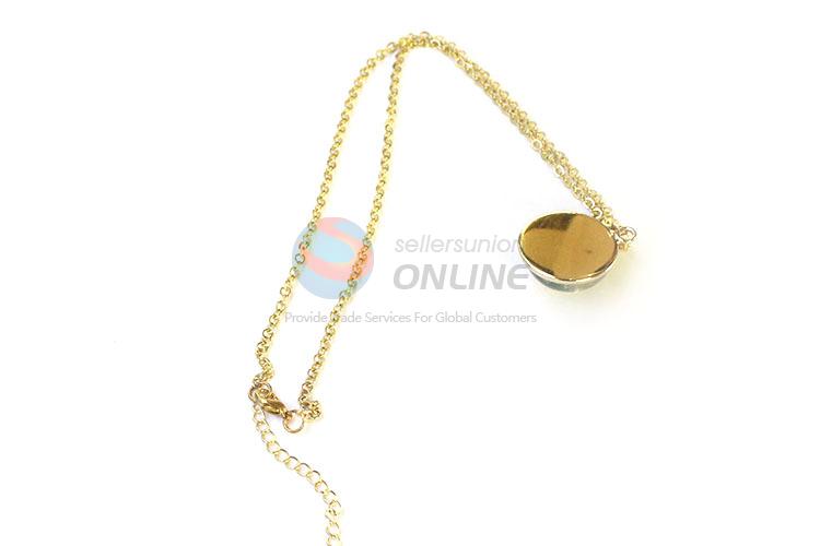 Fashion Real Flower Pendant With Gold Chain Fashion Necklace