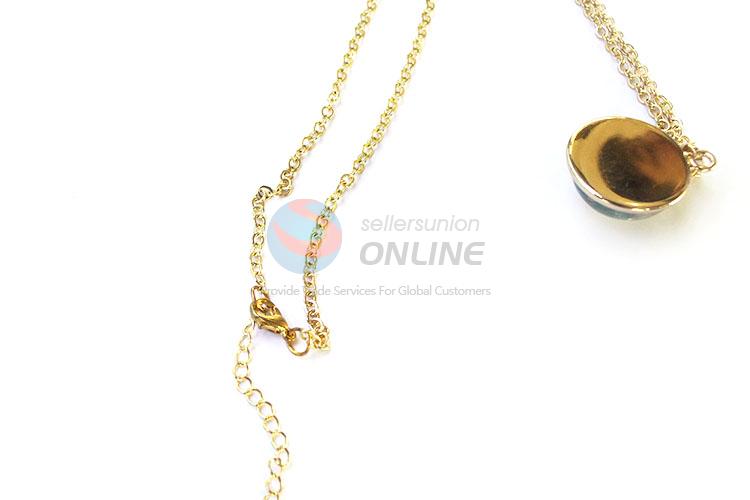 Fashion Real Flower Pendant With Gold Chain