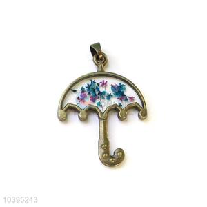 Retro Style Cute Umbrella Shape Real Flower Pendant