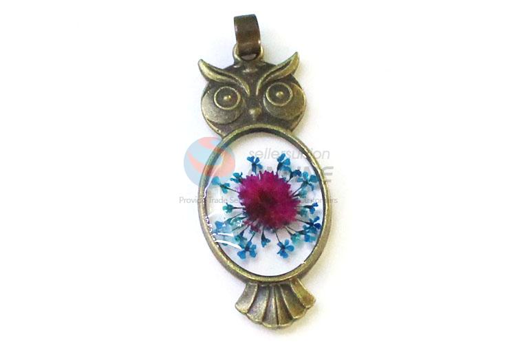 New Design Owl Shape Zinc Alloy Pendant With Chain