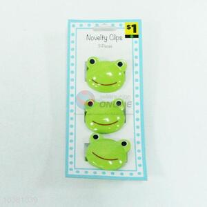 Best low price useful 3pcs green frog shape plastic clips