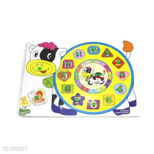 High quality educational cow shaped clock puzzle