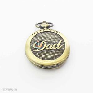 Dad Quartz Movement Skeleton Pocket Watch