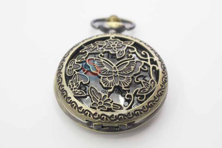 Butterfly Quartz Movement Skeleton Pocket Watch