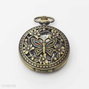 Butterfly Quartz Movement Skeleton Pocket Watch