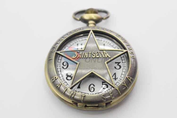 Star Quartz Movement Skeleton Pocket Watch