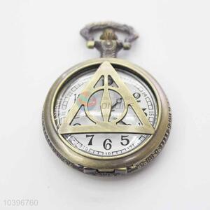 Triangle Quartz Movement Skeleton Pocket Watch